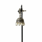 Pearl Hanging Oxidised Silver Jhumka Earrings