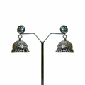 Radiant Oxidised Floral Jhumka Earrings