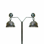 Radiant Oxidised Floral Jhumka Earrings