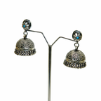 Radiant Oxidised Floral Jhumka Earrings