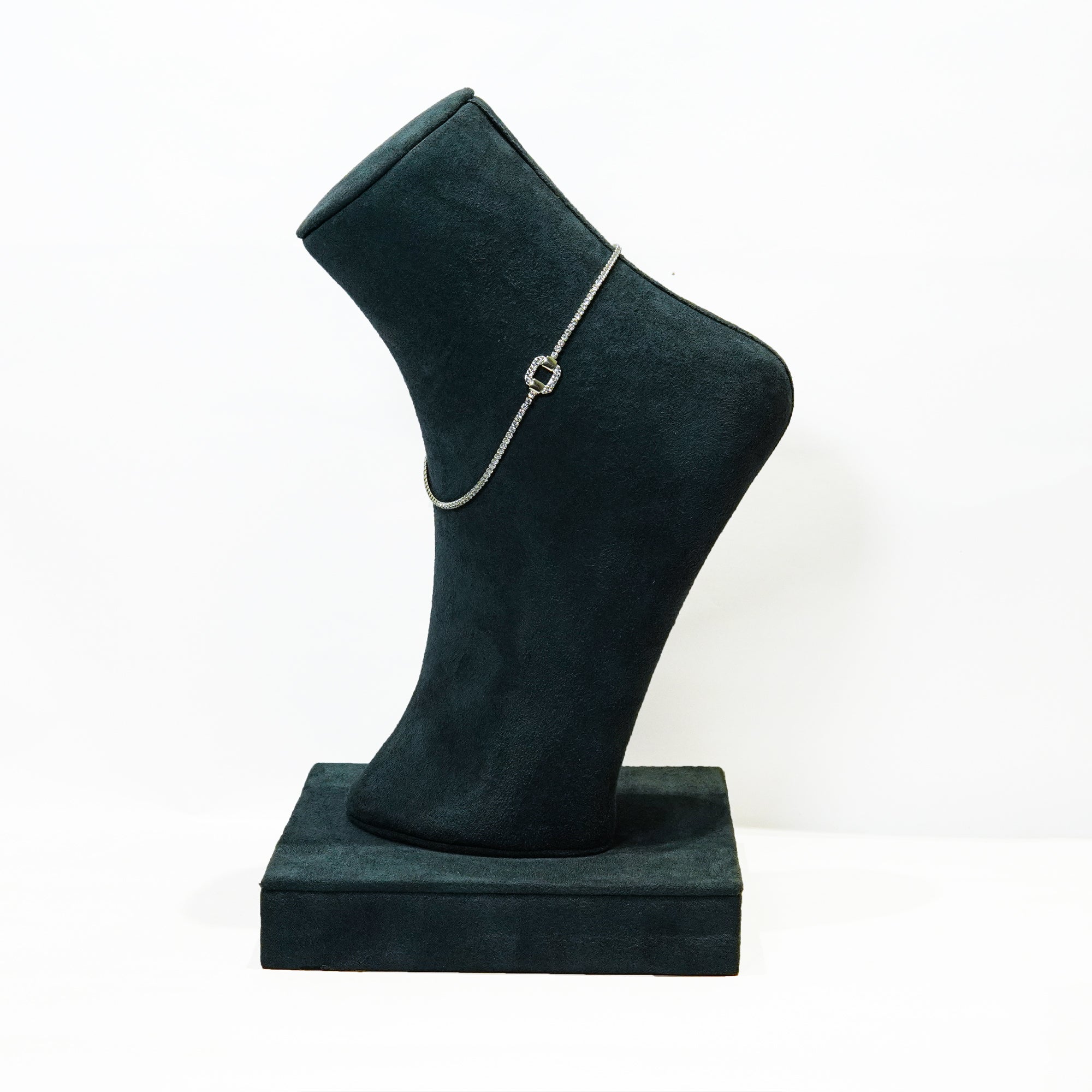Silver Eternity Link SIngle Anklet
