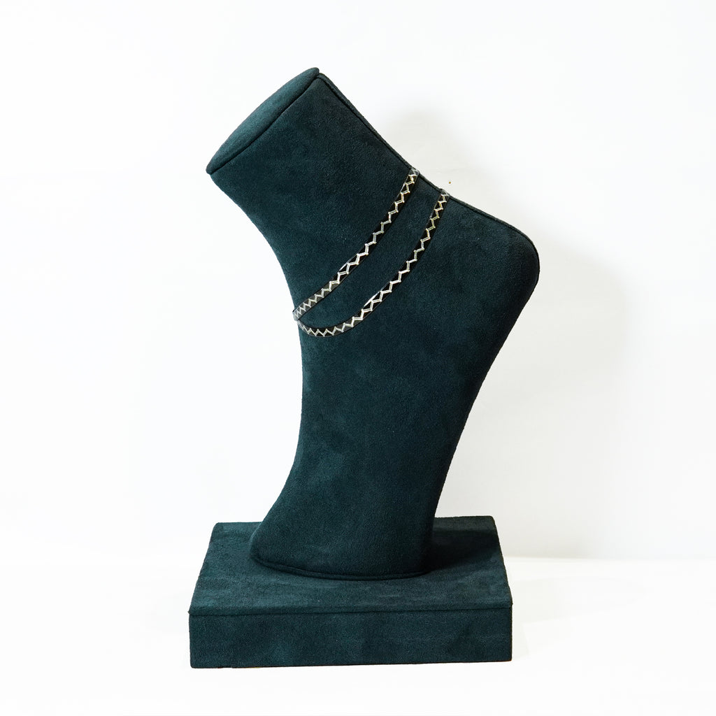 Silver Spectrum Wave Anklets