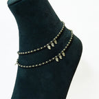 Silver Grey and Fern Anklet