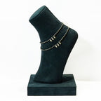 Silver Grey and Fern Anklet