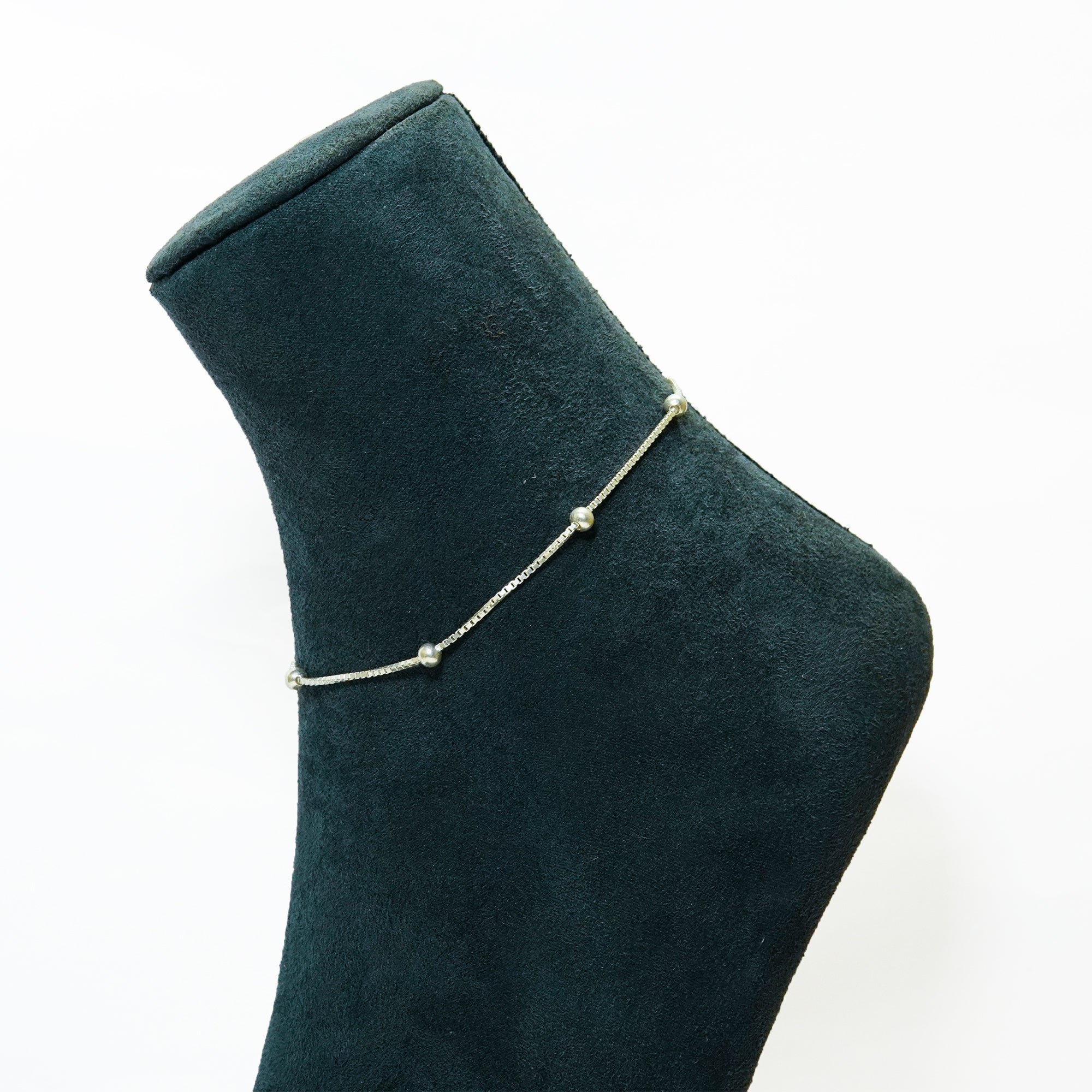 Silver Orbit Single Anklet