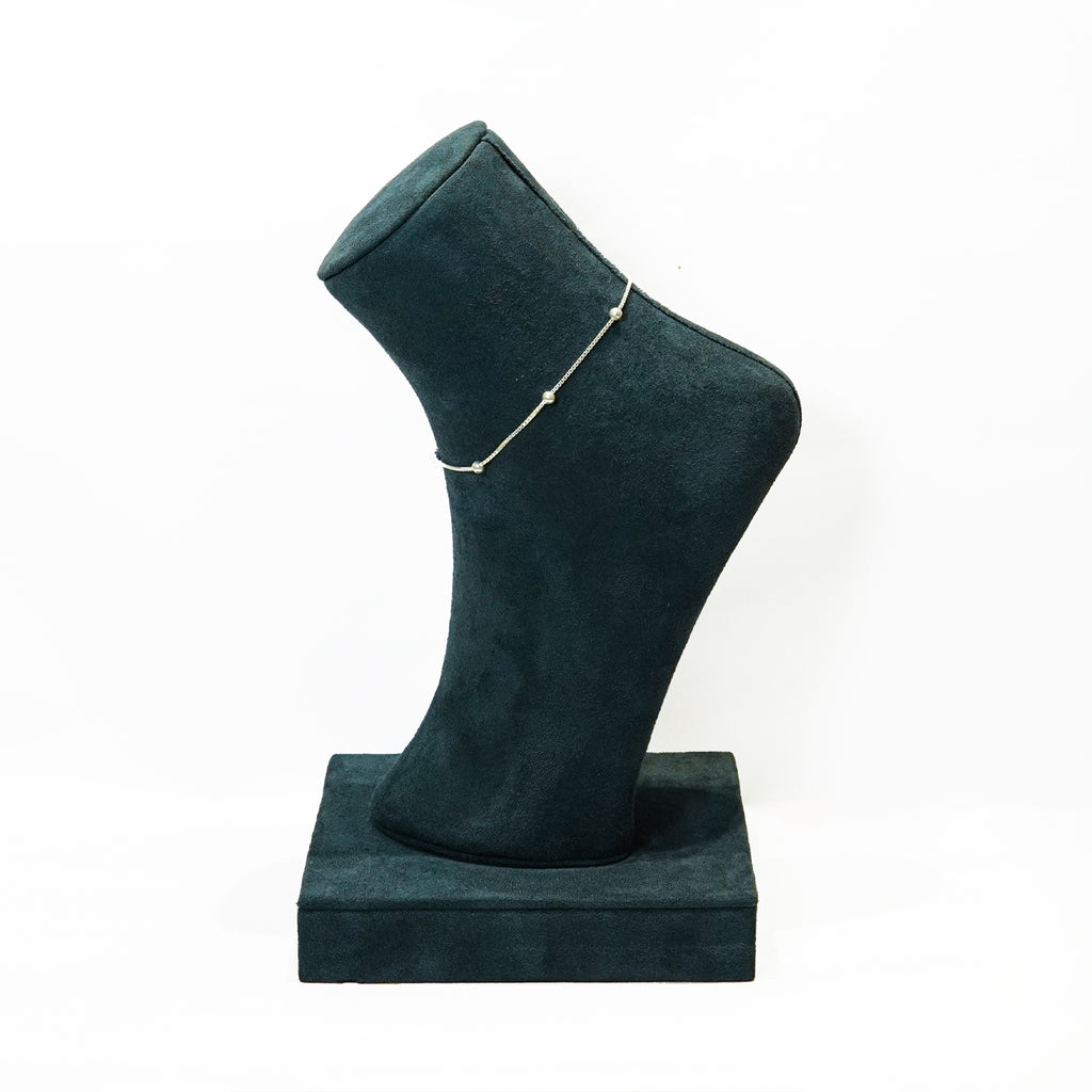 Silver Orbit Single Anklet