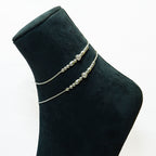 Silver Harmony Bead Adjustable Anklet
