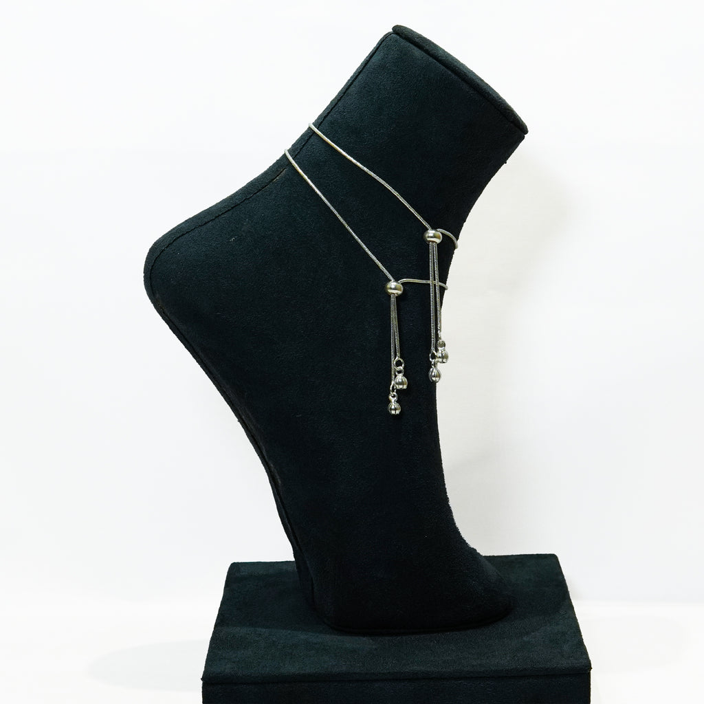 Silver Harmony Bead Adjustable Anklet