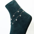 Silver Heartbeat Anklet