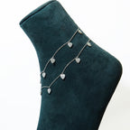 Silver Heartbeat Anklet