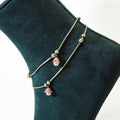 Silver Cherry Bloom Charm Anklets