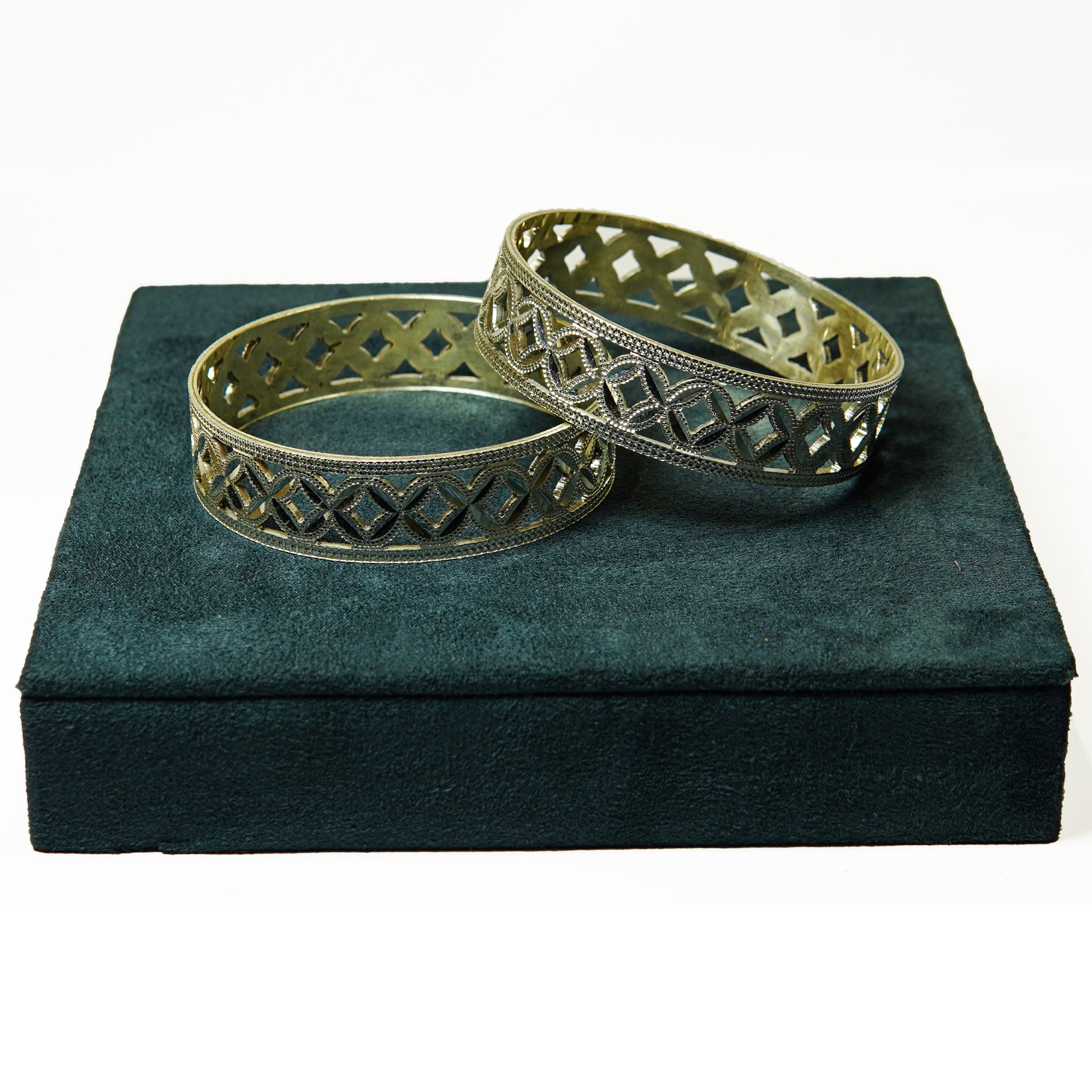 Interlocking Geometric Sterling Bangles