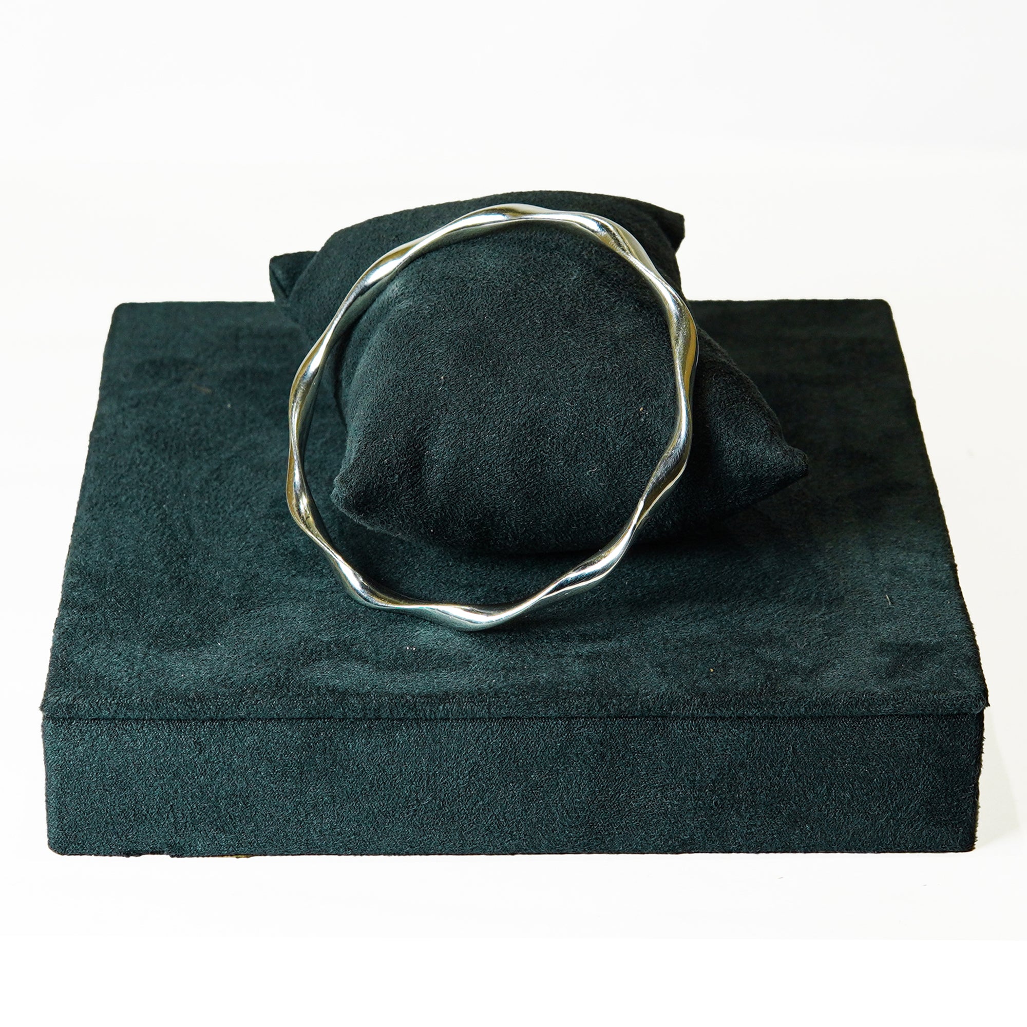 The Liquid Silver Wave Bangle