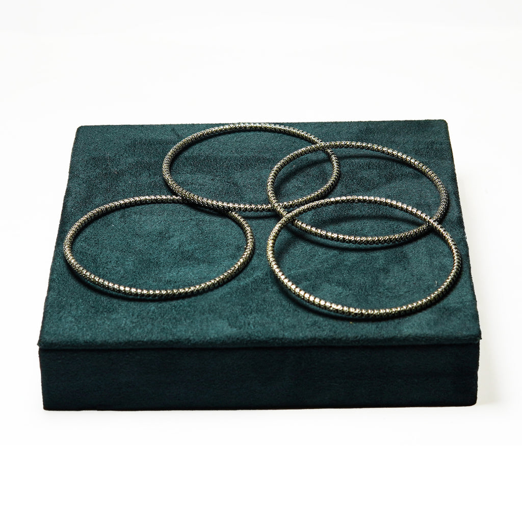 The Silver Spiral Bangle Set