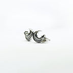 Celestial Crescent Moon & Star Silver Studs