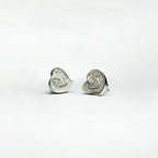 Silver Entwined Heart Pavé Studs