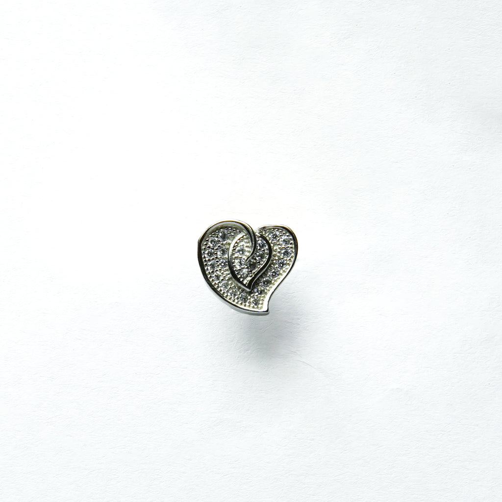 Silver Entwined Heart Pavé Studs