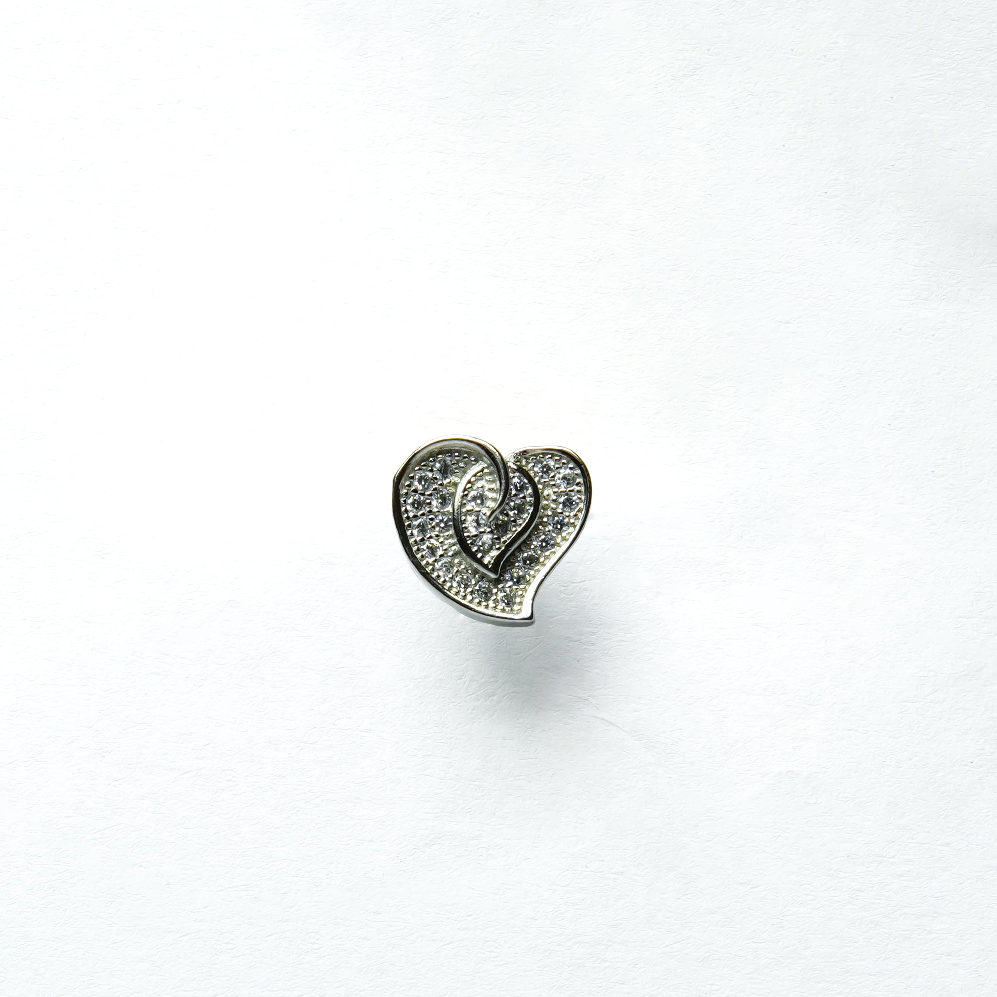 Silver Entwined Heart Pavé Studs