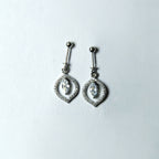 Marquise Aura Drop Silver Earrings