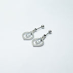 Marquise Aura Drop Silver Earrings