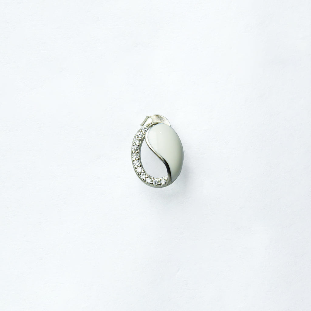 Ivory Serenity Enamel Silver Studs