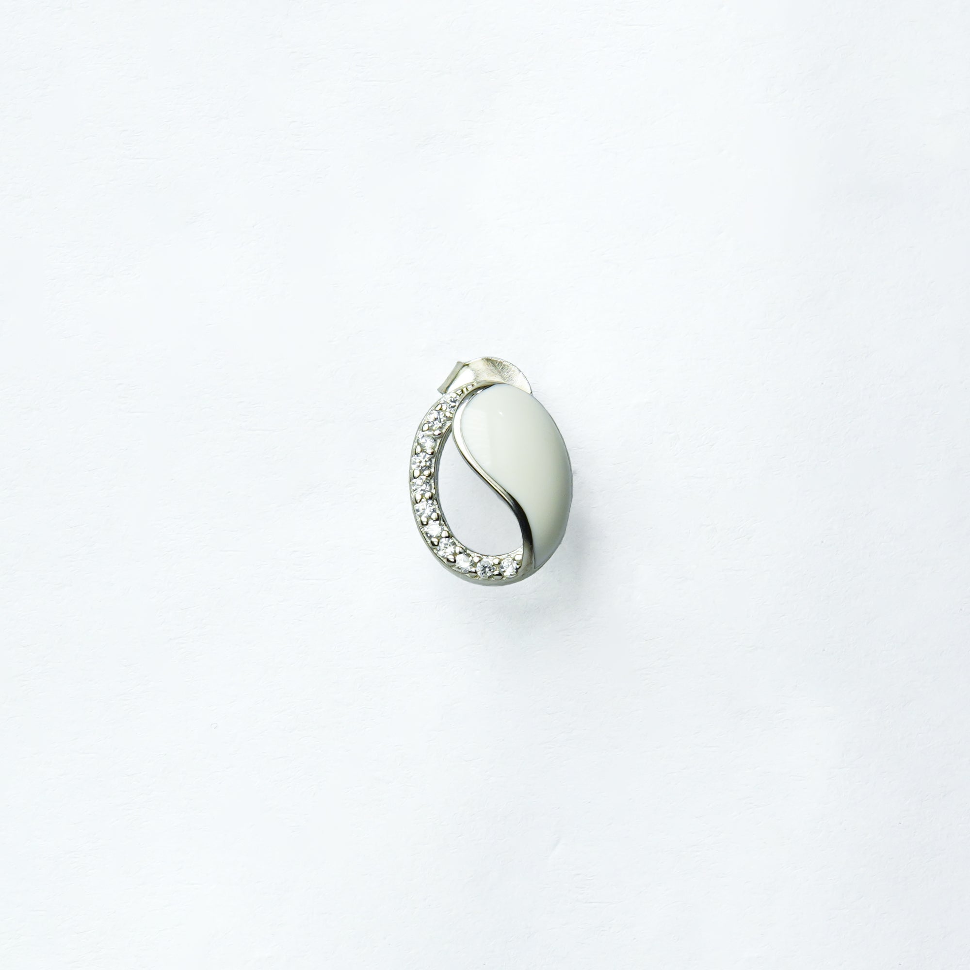 Ivory Serenity Enamel Silver Studs