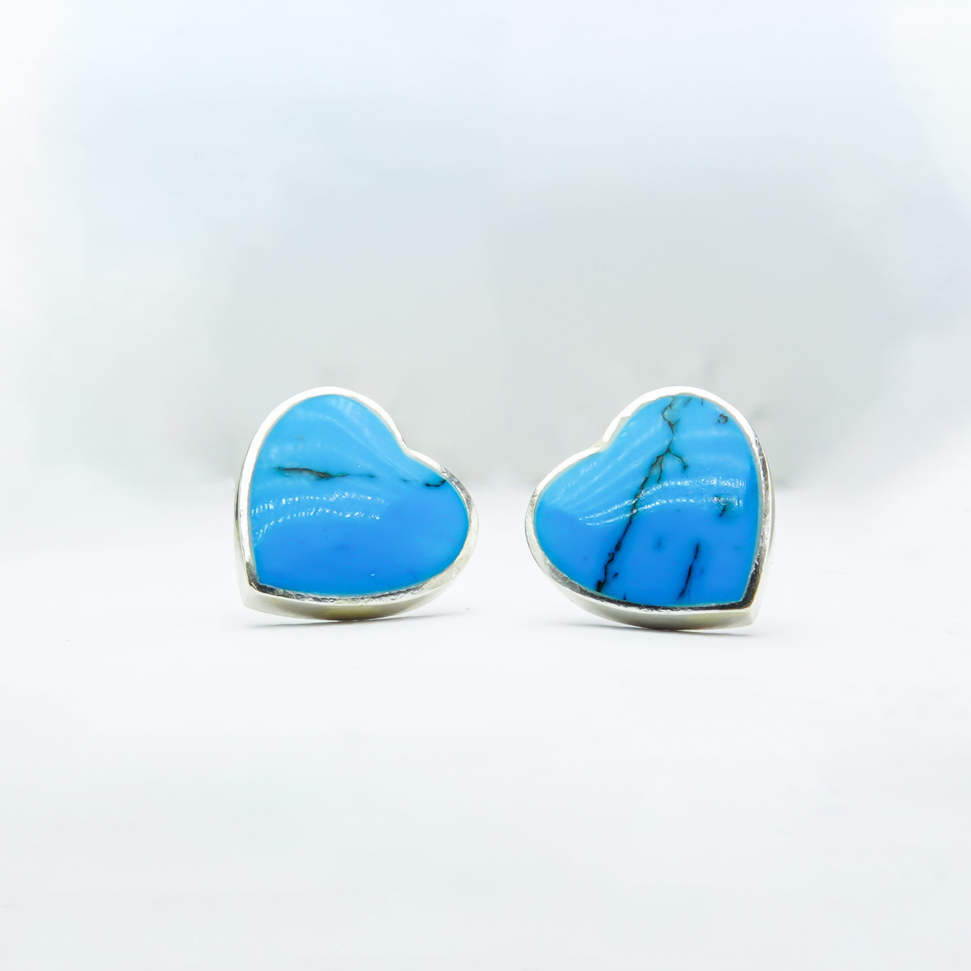 Azure Heart Turquoise Studs