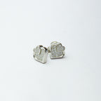 Dual Heart Studded Siver Studs