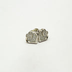 Dual Heart Studded Siver Studs