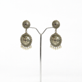 Filigree Oxidised Pearl Drops Earrings