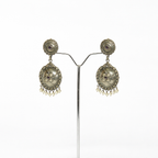 Filigree Oxidised Pearl Drops Earrings
