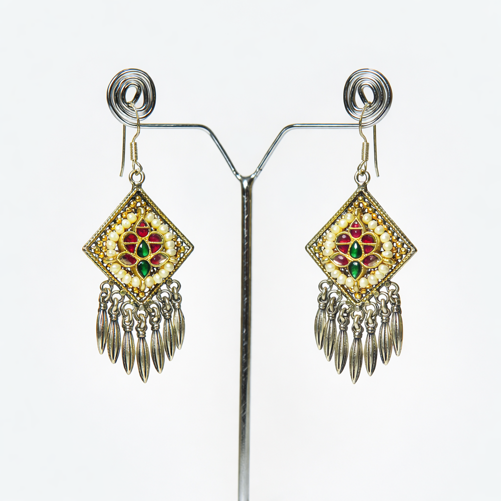 Oxidised Cheerful Dangler Earrings