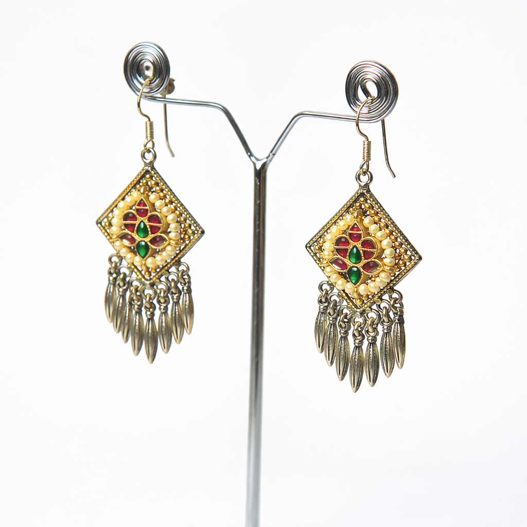 Oxidised Cheerful Dangler Earrings