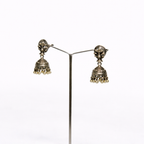 Peacock Motif Oxidised Jhumka Earrings