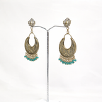 Antique Lotus Chandbali Earrings