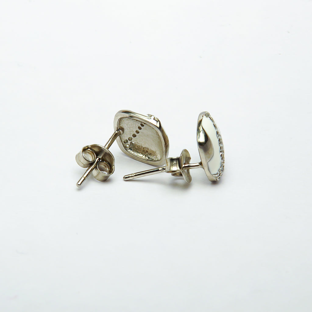 Ivory Enamel SIlver Tops