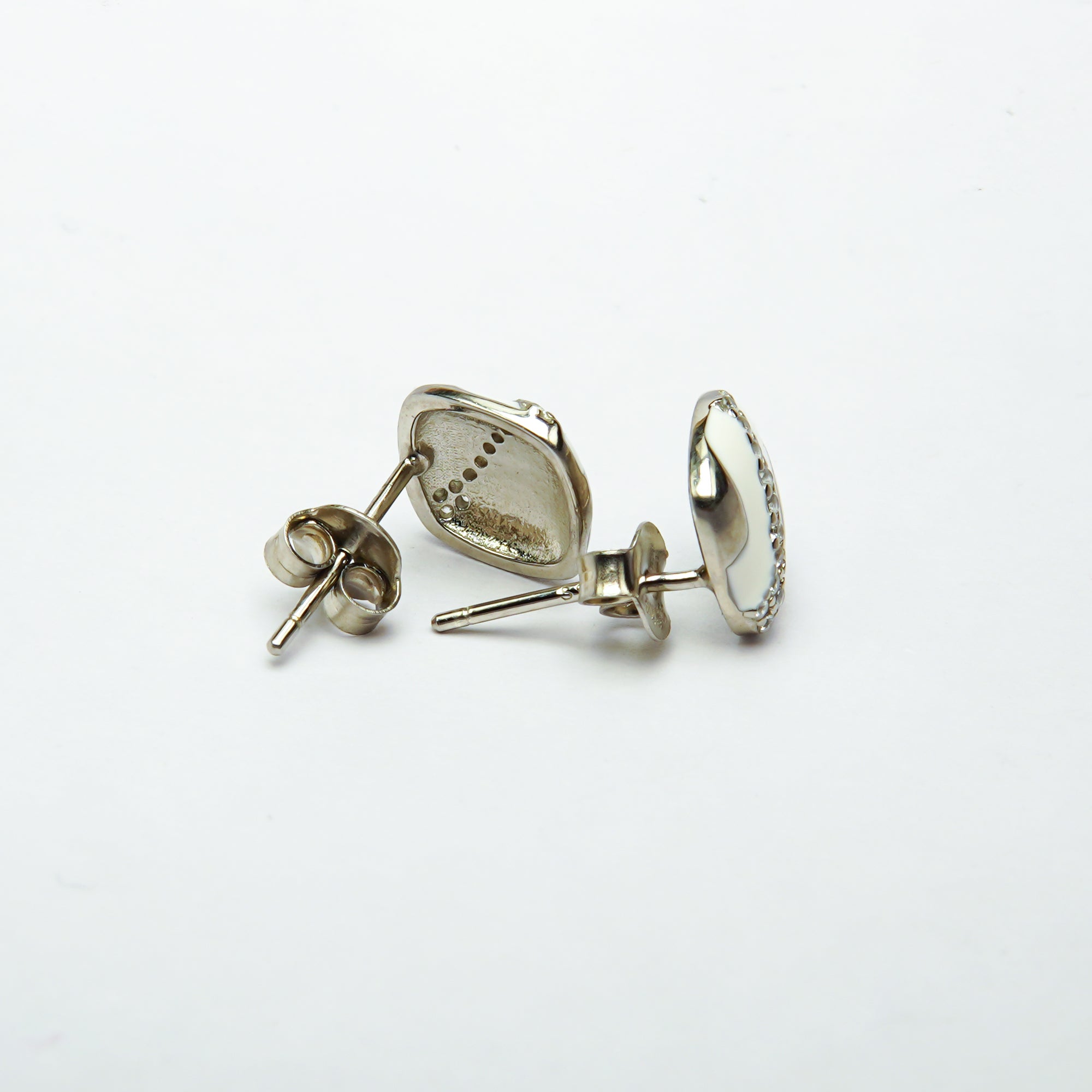 Ivory Enamel SIlver Tops