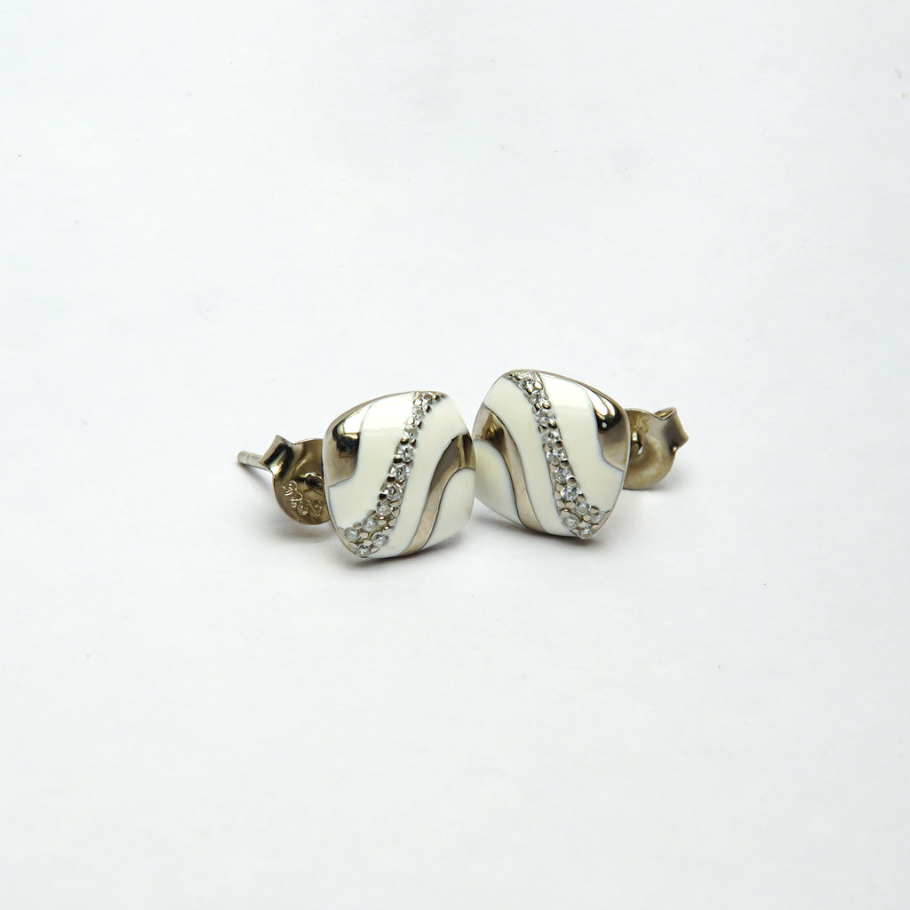 Ivory Enamel SIlver Tops