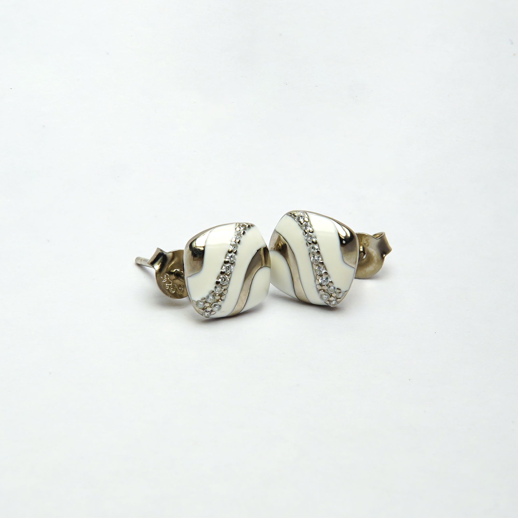 Ivory Enamel SIlver Tops