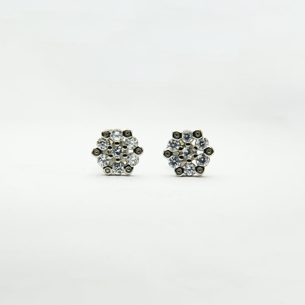 Celestial Hexagon Floral Silver Tops