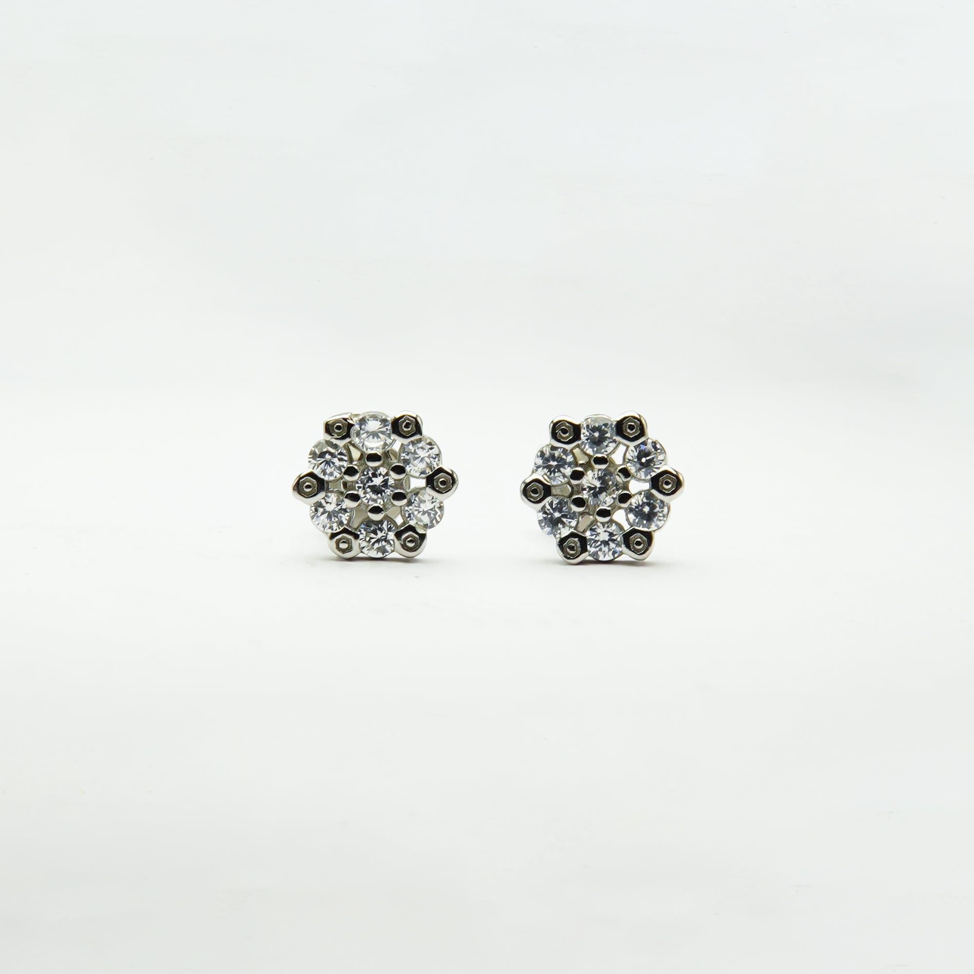 Celestial Hexagon Floral Silver Tops