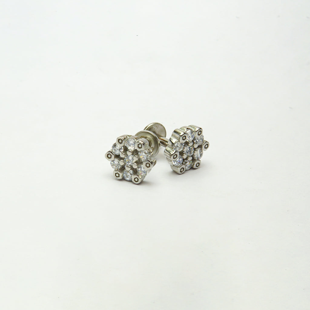 Celestial Hexagon Floral Silver Tops