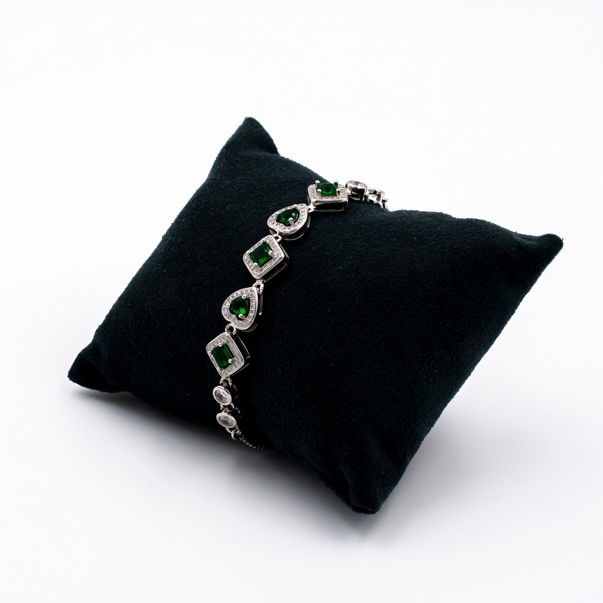 Emerald elegance Silver Bracelet