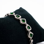 Emerald elegance Silver Bracelet
