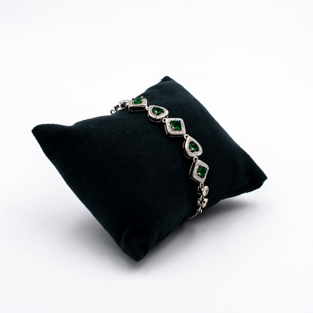Emerald elegance Silver Bracelet