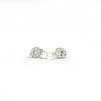Majestic Pearl & Heart Halo Silver Dangle Earrings