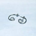 Radiant Heart Spiral Dangle Silver Earrings