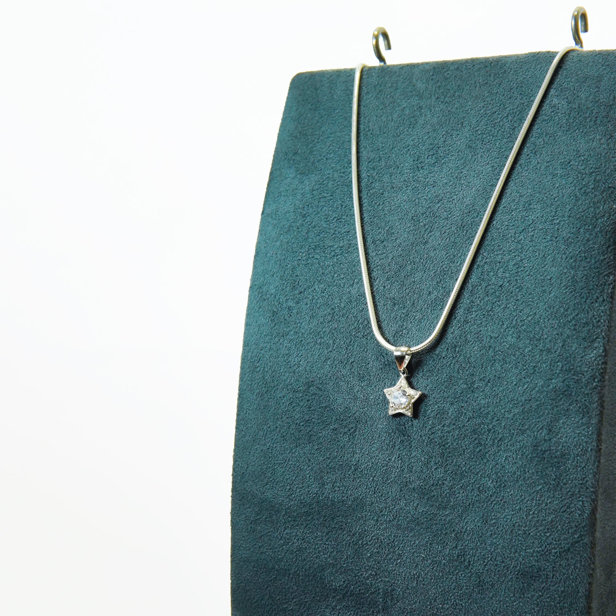 Silver North Star Solitaire Pendant