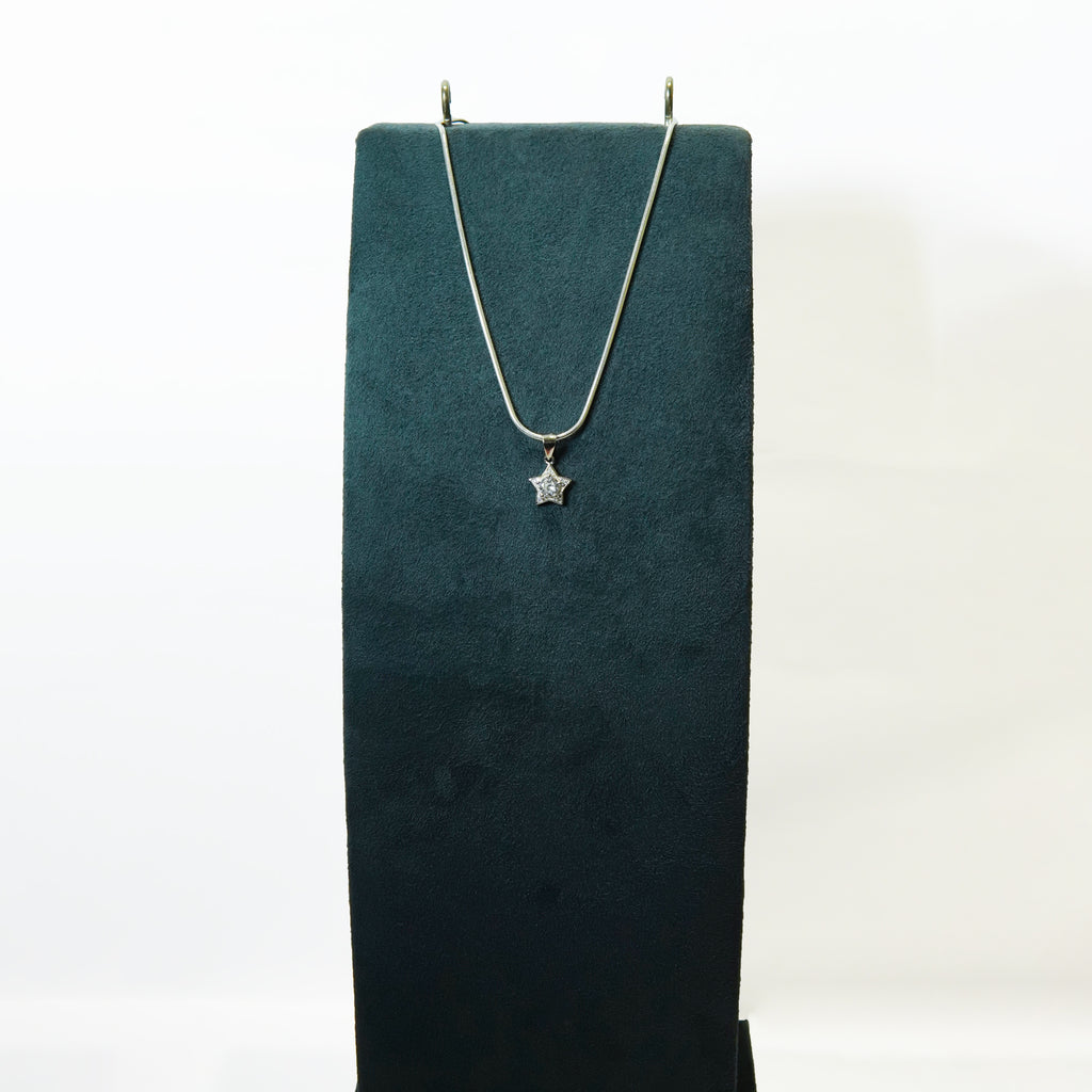 Silver North Star Solitaire Pendant