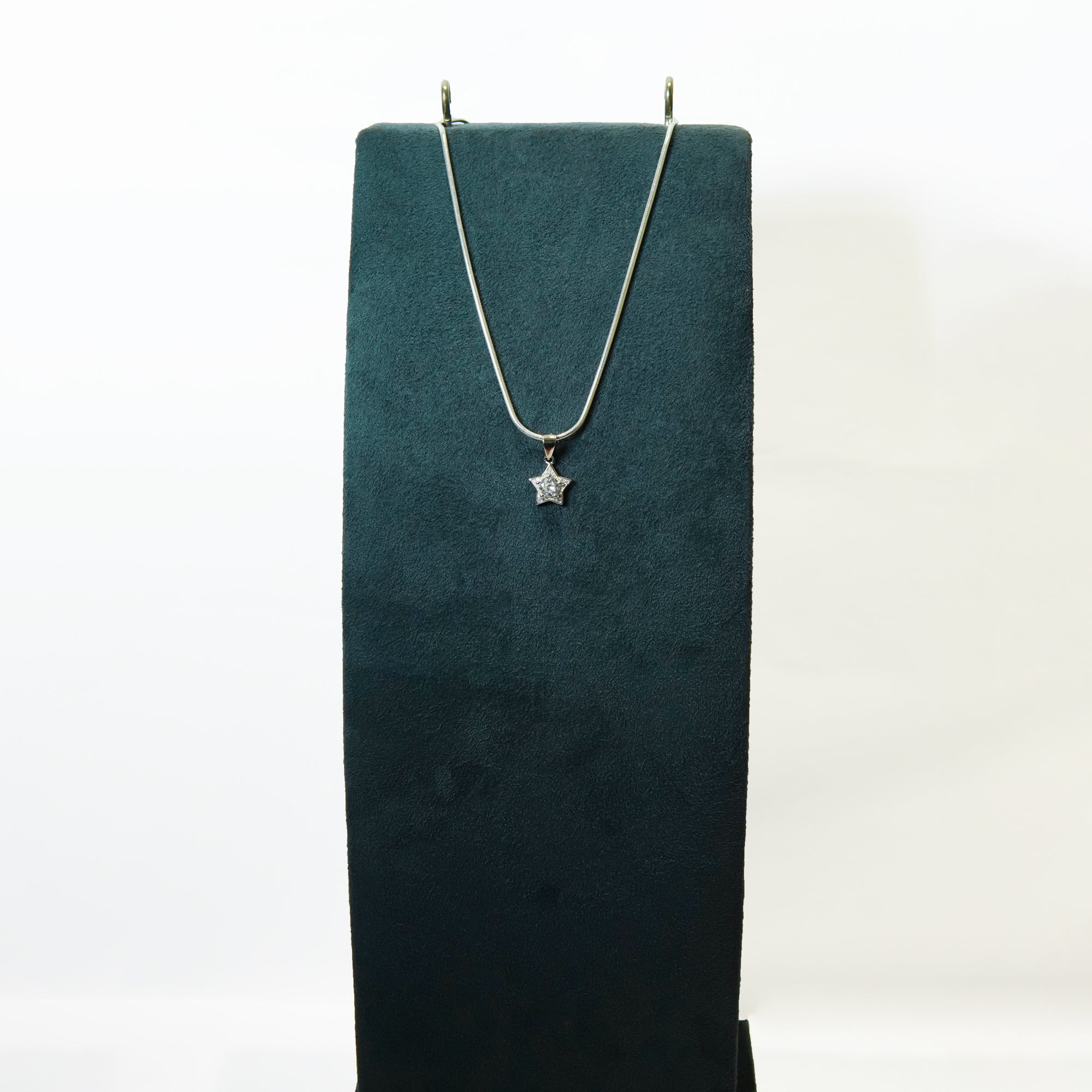 Silver North Star Solitaire Pendant